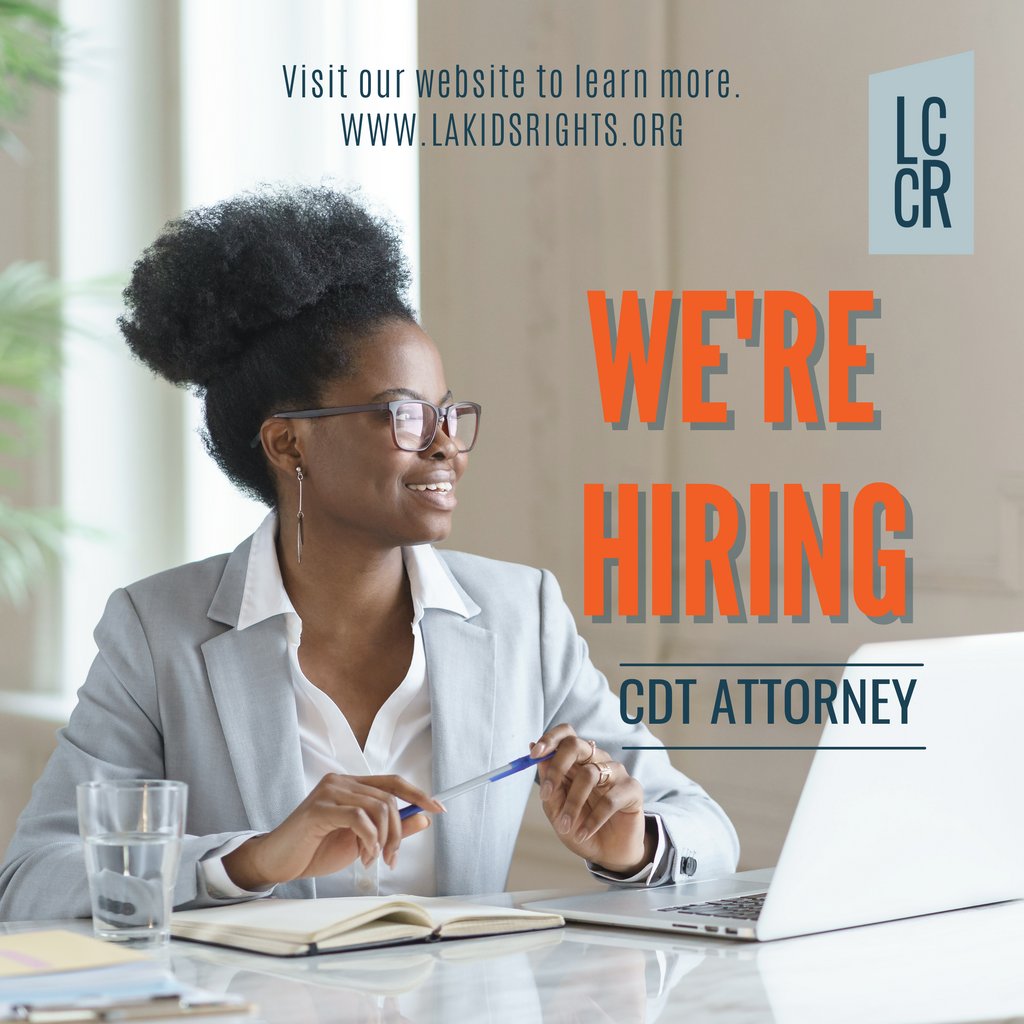 We're hiring a CDT Staff Attorney! 

Our Children's Defense team provides holistic legal representation for children in delinquency and status offender proceedings as the juvenile public defender in New Orleans. 

Learn more and apply here: lakidsrights.org/wp-content/upl…