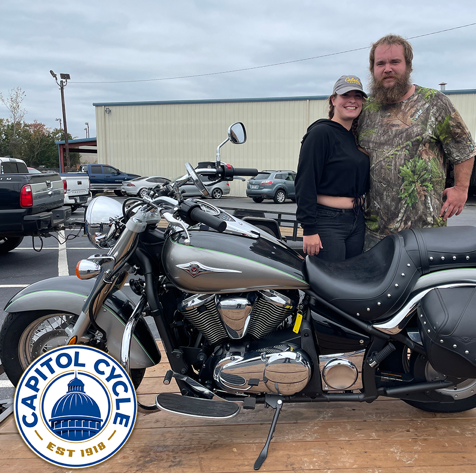 CapitolCycleCo's tweet photo. Mr. Browning and Caitlin just picked up this sweet Kawasaki Vulcan today! Congratulations! Welcome to the Family!
:
#ChaunceFultonCapitol
#CapitolCycle #Motorcycle
#PreOwnedPowersports
#Kawasaki #Vulcan900
#KawasakiVulcan #Vulcan
#Adventure
https://t.co/Y3aUFrrgSM https://t.co/yFGIWhYMLH