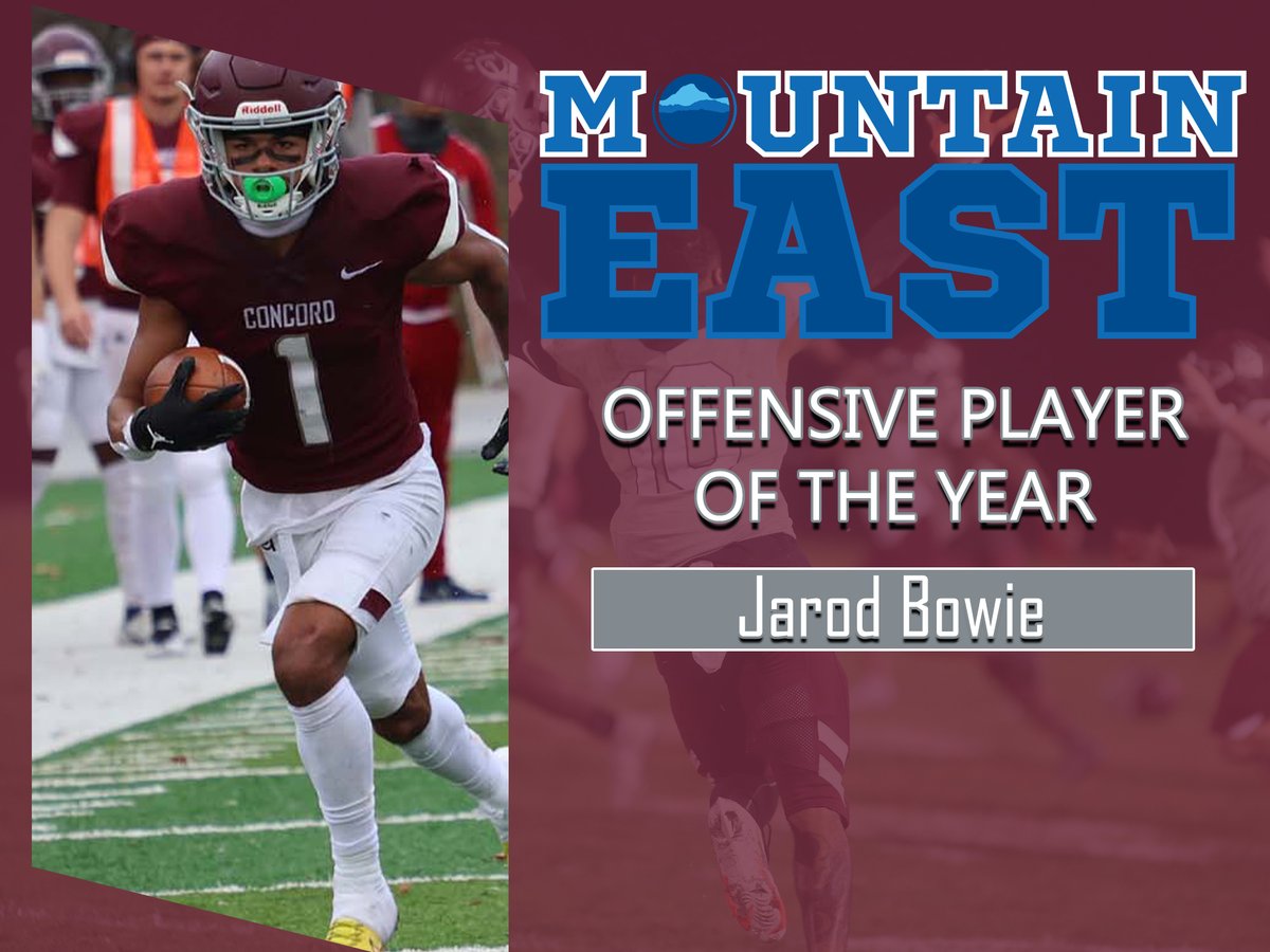 cumountainlions's tweet photo. .@ConcordFootball's Jarod Bowie becomes the program's first MEC Offensive Player of the Year since 2014, and he is the first non-quarterback or running back to win the award in league history https://t.co/c28nNEwh9z