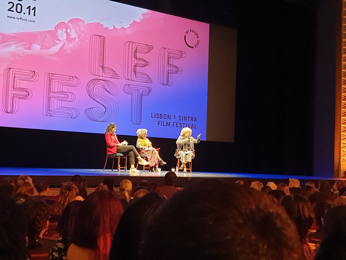 caroldelmazo's tweet photo. What's the purpose of #diversity when it means bringing the marginalised to the same frame that reproduces #racism, without changing the frame? 
Not exact words but one of the ideas heard from Angela Davis tonight together with Gina Dent in the talk about #abolition. @LEFFEST https://t.co/jAzBIHe8jj