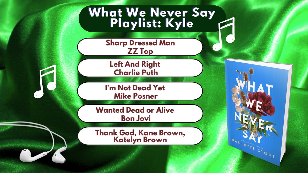 Here's playlist #2 for my novel, What We Never Say. This one is for Kyle, our hunky, but tortured hero. To read the 'why' behind each song and listen to them, pop over to BigIndieBooks: bigindiebooks.com/2022/11/06/wha… #playlist #music #fiction #womensfiction #writingcommunity @BigBooks