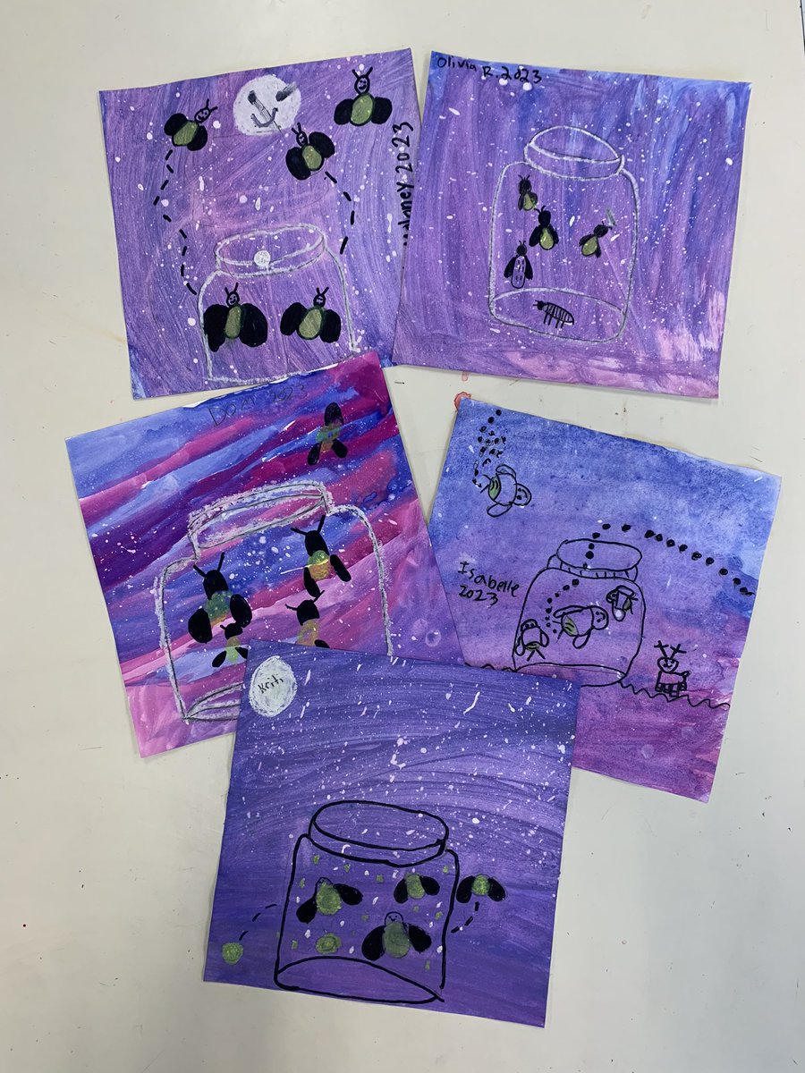 Beautiful firefly drawings created by 3rd grade 🌜⭐️#square1art #elementaryart <a href="/dasd_wb/">WB Chargers</a> #dasdpride