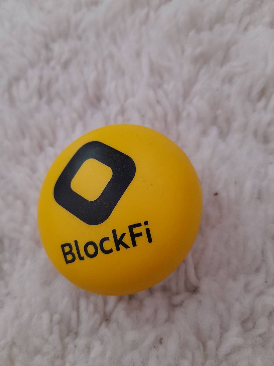 Benjamin_S_Dahl's tweet photo. @CoinDesk They knew what was coming in June as they handed out stress-balls at Consensus, after they lost hundreds of mil. in a bullmarket. 😂 #Blockfi https://t.co/1b39as6EGk