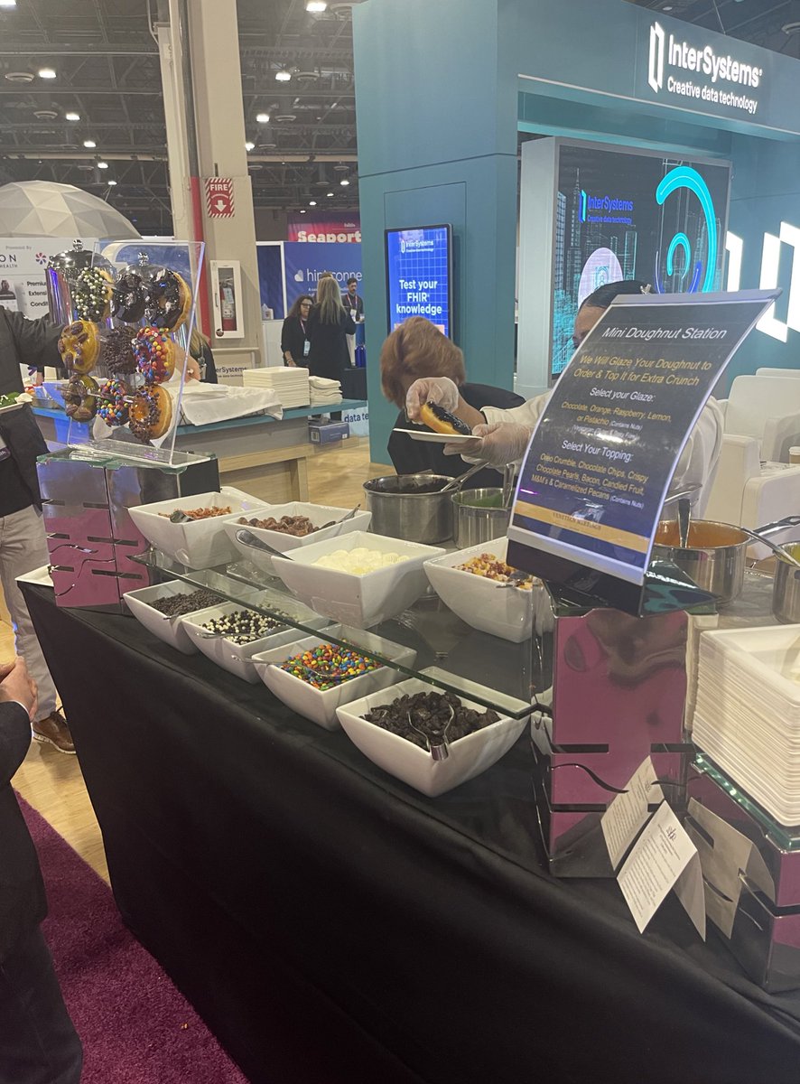 InterSystems's tweet photo. 🍩🍩🍩At #HLTH2022 and craving a sweet snack? Stop by InterSystems booth #3229 for a warm donut and add all toppings you’d like! 

#hlth #snacks #LasVegas https://t.co/sicRHrvH0L