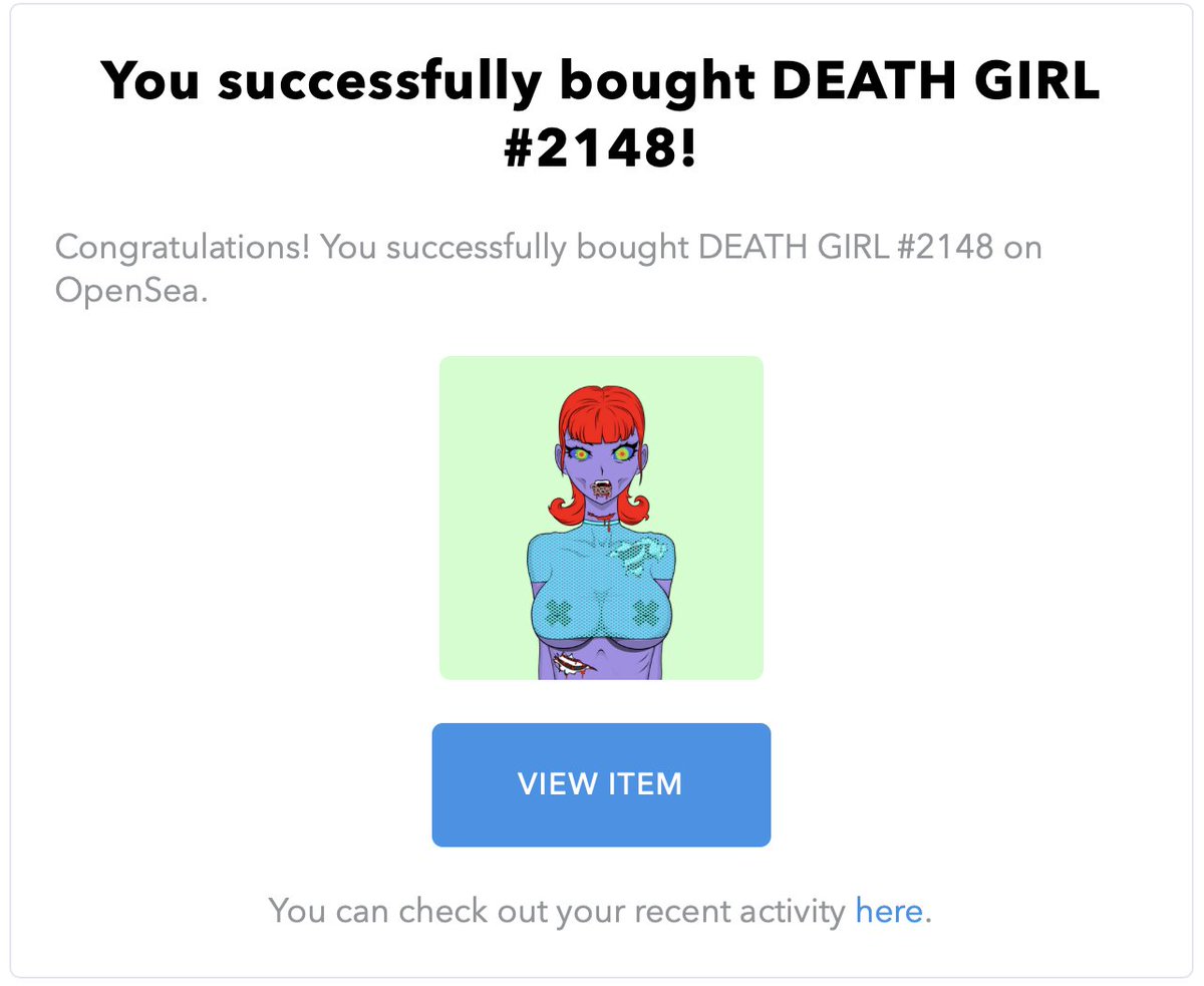 Nothing can stop this girl🧟‍♀️ <a href="/DEATHGIRL_NFT/">DEATH GIRL - デスガール</a> 💕