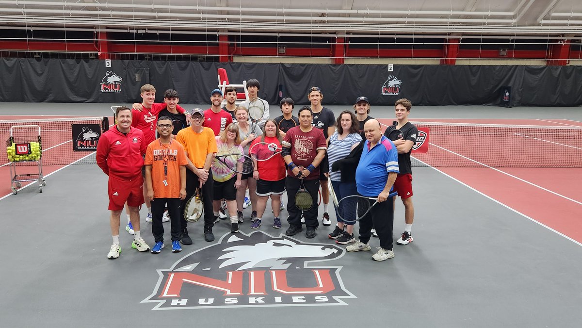 OHAthletics's tweet photo. Big shout out to the @NIUMensTennis team for hosting us today for a tennis clinic. Our athletes had a great time learning a new sport.
#ohathletics #tennis #soill #getserved https://t.co/shtC8HiyDN