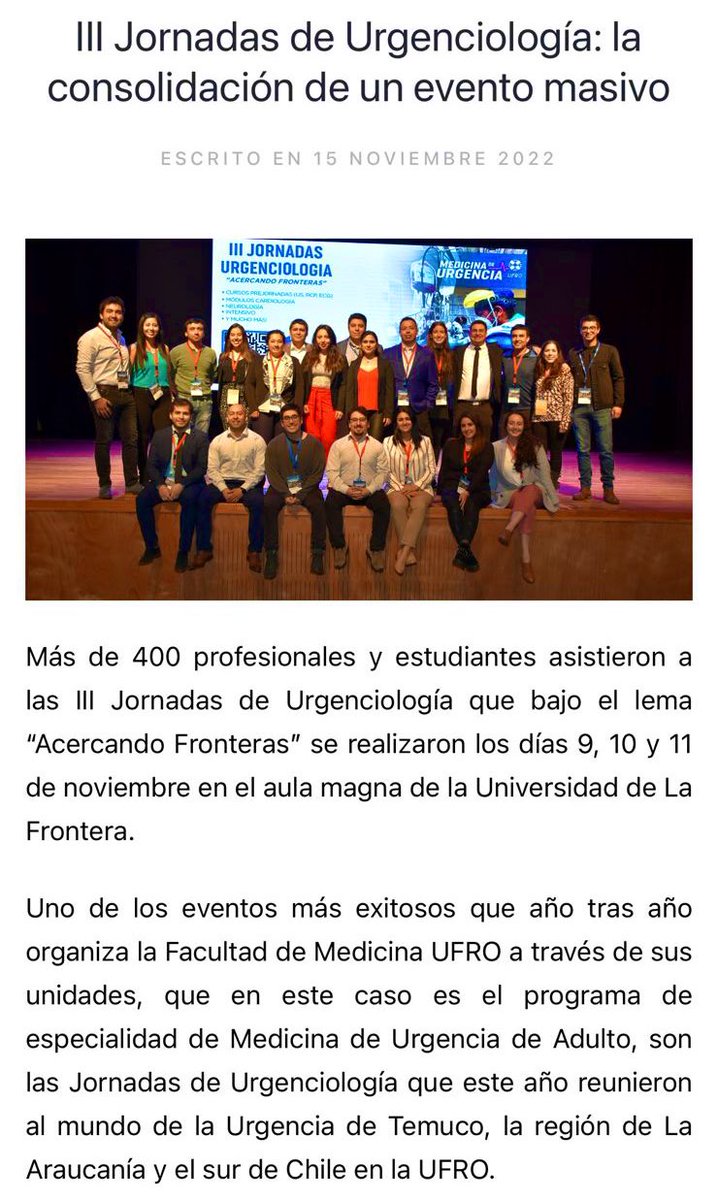 Programa de Medicina de Urgencia UFRO tweet media