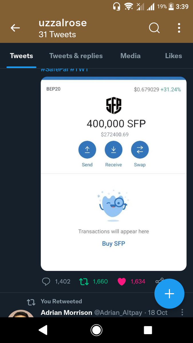 uzzalrose11's tweet photo. @iSafePalWallet All taks done
0x49DC9f1d16d383815c7682Fc17c8FEE06aff8aC6 https://t.co/uBG6uPt20t