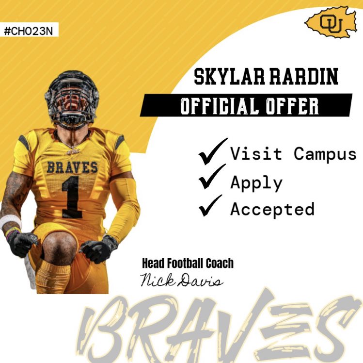 sjrardin's tweet photo. Blessed to have received an offer from Ottawa University! 🟡⚫️
@CoachHennes @OttawaBravesFB 
@campus_football https://t.co/Oeji8A8f6S