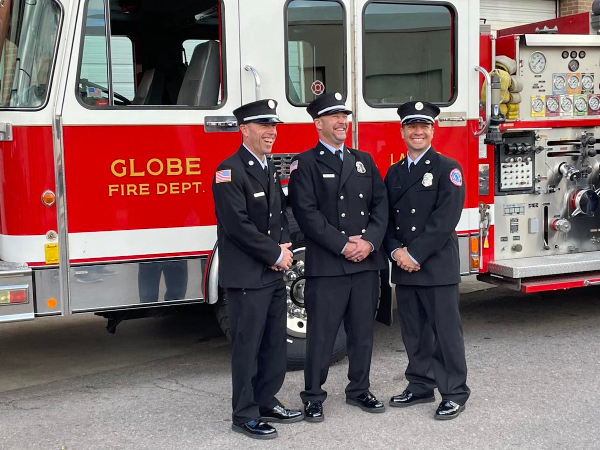 We had the chance to stop in and snap a few photos of Firefighters with the Globe Fire Department last week! We definitely think they deserve #PeopleofGlobe recognition! 
Meet Firefighters Michael Peterson, Bo Bowsher, and Randy Cormany! 
Say hello if you see them downtown!