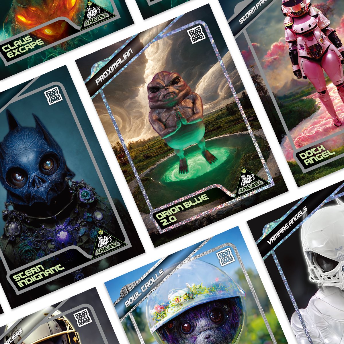 #Area54 trading cards… landing soon with @gastradingcards. Series 1 packs only on <a href="/ntwrk/">ntwrk engr</a> at 11/22 3pm pt. Meet me at @complexcon for an exclusive sneak peek… #WhatHappensInNevada

<a href="/Area54Club/">Area 54</a> minting here —&gt; Area54.io 

🖖🏼🛸