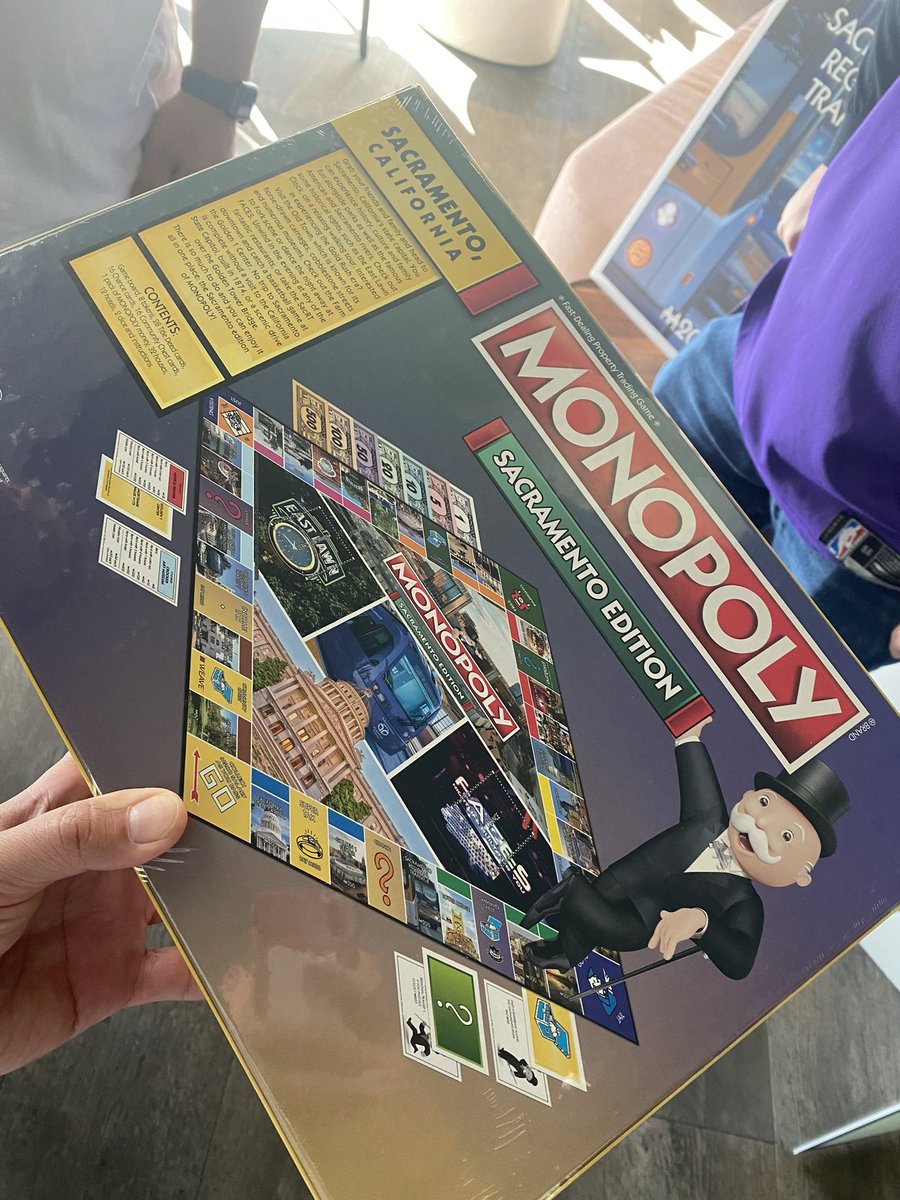 CrownDowntown's tweet photo. Earlier today the Monopoly Sacramento Edition game had its launch party. We are excited to announce that we were acknowledged for our role to help save our @SacramentoKings and build the @Golden1Center as we are on a Community Chest piece for the game. #BiggerThanBasketball https://t.co/C8jAXzogE6
