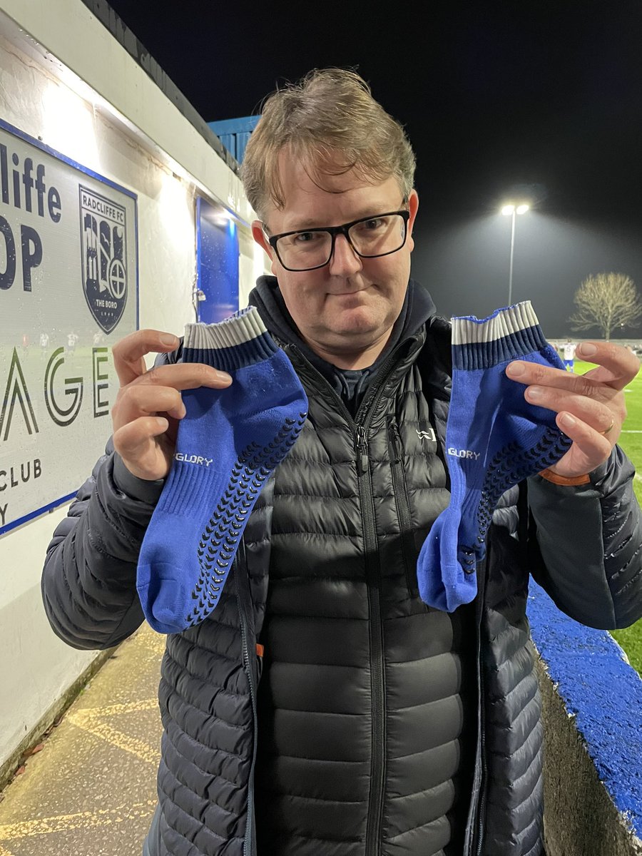 nonleaguekitman's tweet photo. How to annoy a Kitman. Looks like we have another pair of cut off socks on the mix. #kitman #cutsocks @OfficialBuryAFC https://t.co/N0XGeZSoHm