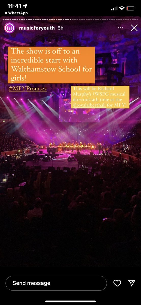 SCHMACK16's tweet photo. @WalthamstoWSFG Amazing night at The Albert Hall watching the WSFG Year 11 Steel Pan Band! Thank you Mr Murphy &amp; Miss Bradshaw! 
#MfYProms22 https://t.co/DQGi4p0Ssr