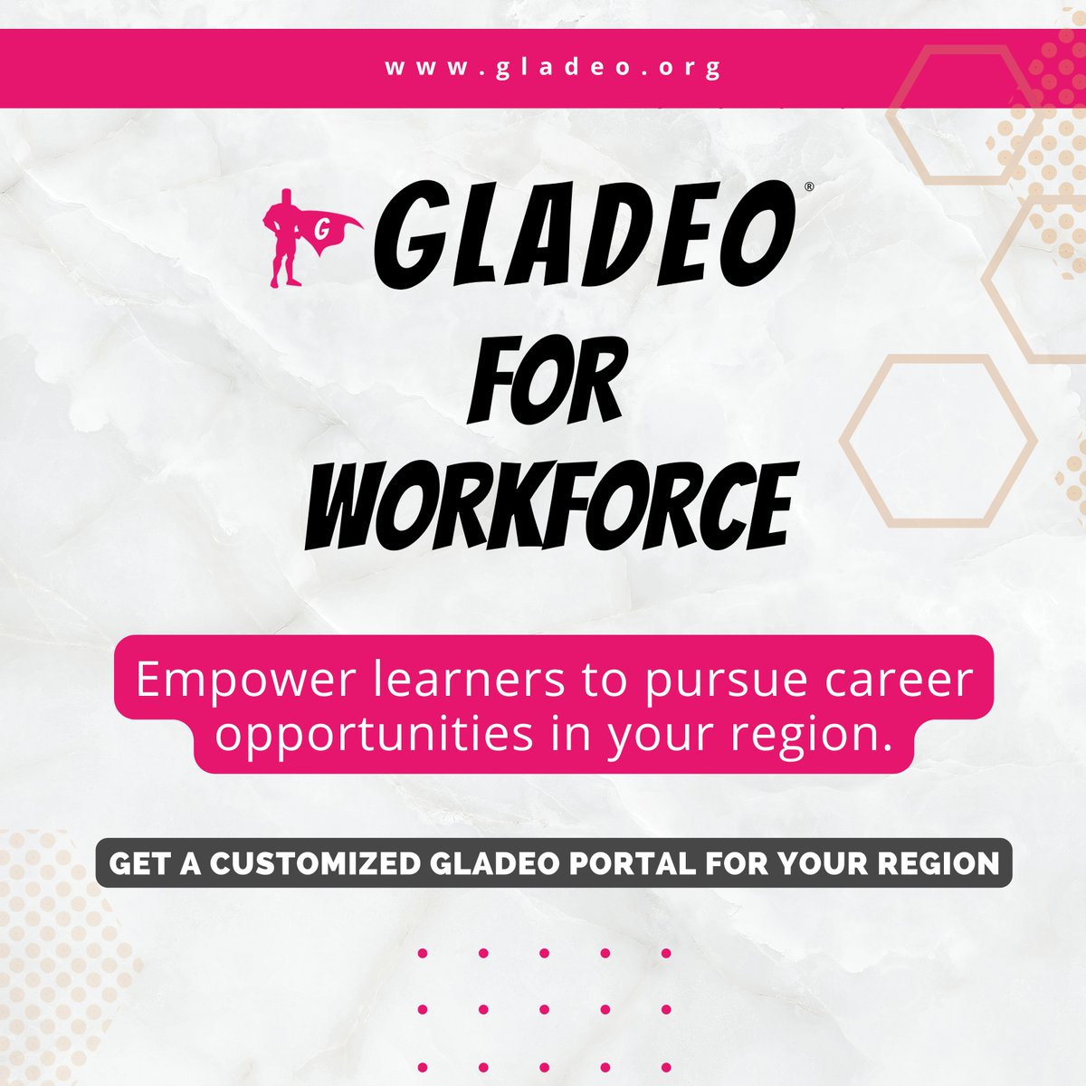 gladeo_org's tweet photo. Get a customized Gladeo portal for your organization and start empowering learners to pursue career opportunities. 

Visit our website https://t.co/Q0FCb2vY2T for more details. 

#gladeo #careeropportunity #workplanning #workforcedevelopment  #careerdevelopment https://t.co/NwYqlEcaZA