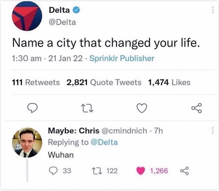 Thoughts? On one hand, I would say this SMM is having a bad day with this question that clearly left themselves open to this kind of snark. On the other hand...is that much engagement a bad thing? #socialmediamarketing