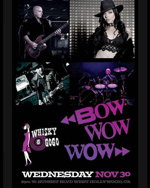 We’re so happy to be headlining the historic @thewhiskyagogo again on Nov. 30th. Looking forward to sharing the stage with our friends @fansofjimmycentury along with @theborrowersmusic @memberzonly80s @analoglabband @eringreidermusic 
🎫 whiskyagogo.com/.../bow-wow-wo…
#bowwowwowband