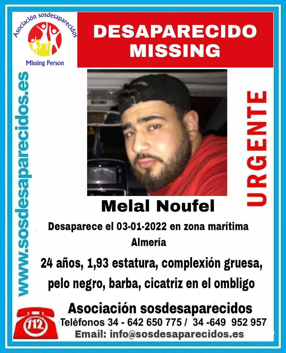 🆘 DESAPARECIDO
Continúa desparecido
#Desaparecidos #sosdesaparecidos #Missing #España #Almería