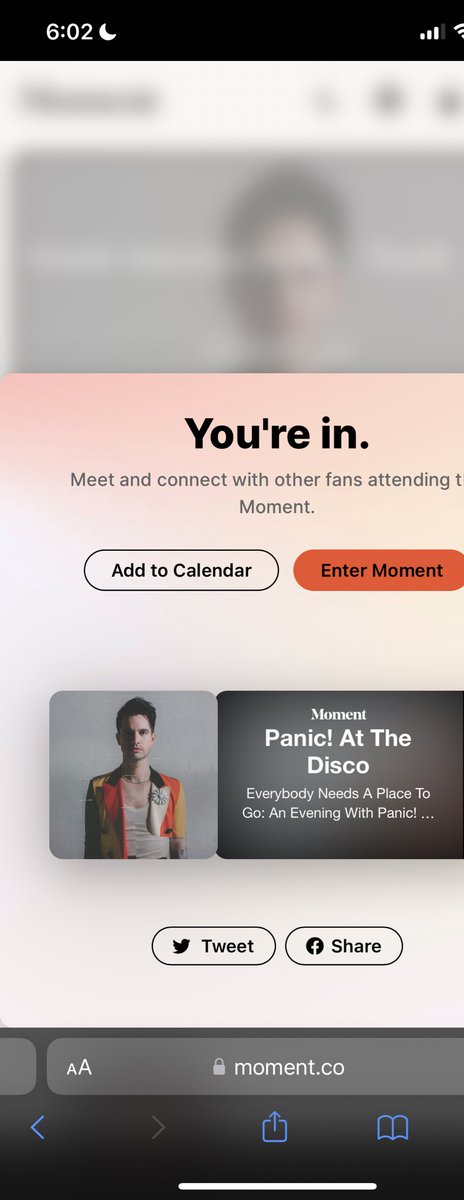 ChaykandBake's tweet photo. Couldn’t make it to the Nashville Show but I’ll be Damned if I miss this! For the love of @PanicAtTheDisco https://t.co/hIRFvsvCwZ