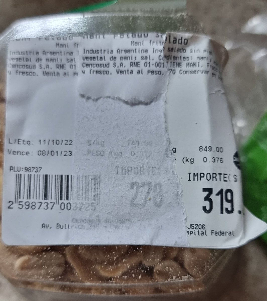 MaxMorrone's tweet image. La remarcación de @JumboArg. 15% de aumento en el maní en un mes.