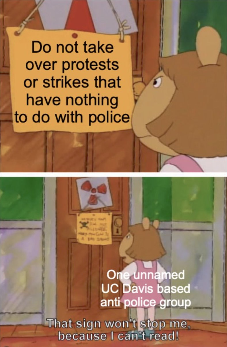 DavisCollegeRep's tweet photo. Sorry for no post yesterday, but here is a meme to make up for it though! Just as a reminder for some organizations who are deciding to join/take over some sections of the UC strikes: not everything has to be about you. https://t.co/HyQ9lo9OHF