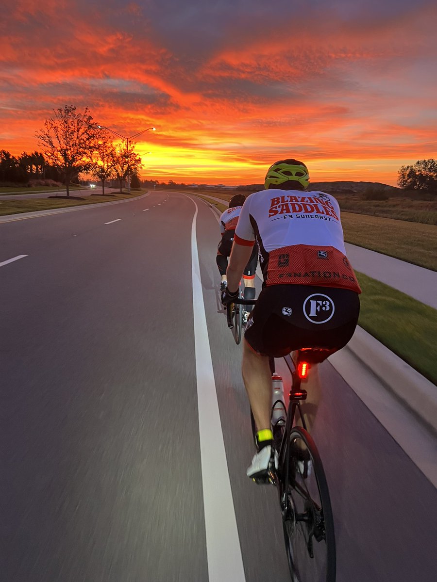 The F3 Suncoast Blazing saddles took to the streets under the blazing sunrise in this fine gloom!