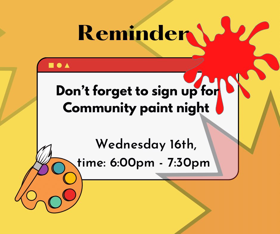 Don’t forget to sign up!! On Wednesday,16th at 6:30pm we have another amazing opportunity for the whole family to participate in. The theme for this paint night is belonging and it’s hosted by the @townofoakville Link: attend.opl.on.ca/event/7445913?…