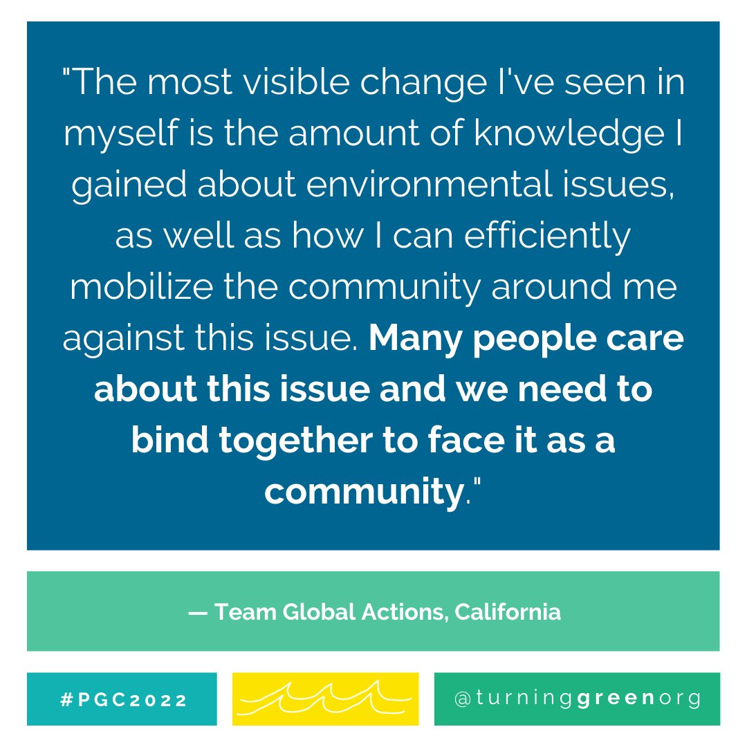 TurningGreenOrg's tweet image. Building a community of values-aligned individuals is at the core of #ProjectGreenChallenge and all of our programs. Together we can (and will!) make strides in bettering our world, acting on climate, and advocating for justice.
