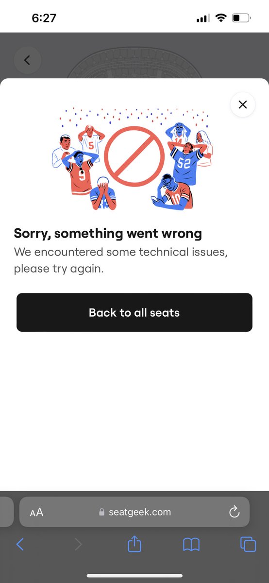 cassjack12's tweet photo. @SeatGeekHelp also went back and went to check out and it kept saying something went wrong. https://t.co/EyojMJQZP5