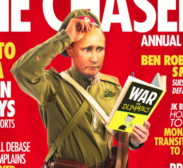 We'd like to offer an apology over the choice to have Vladimir Putin reading 'War For Dummies' on the cover of our latest magazine. Given the latest developments it has become abundantly clear that book would be far too advanced for him.