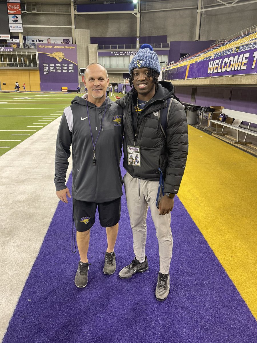 KekouraJ7arnue's tweet photo. After a great conversation and a great day at UNI, I’m extremely blessed to receive an offer from @UNIFootball @AC_MCK @TerrenceIsaac1 @AtifAustin @CoachMarkFarley @cinco_pitts https://t.co/R48ewFyz4a