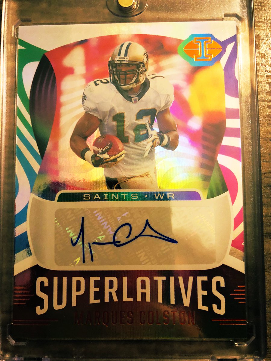 Bonezbreaks's tweet image. 2021 panini illusions football superlatives rainbow auto Marques Colston
#panini #footballcards #marquescolston #panininfl