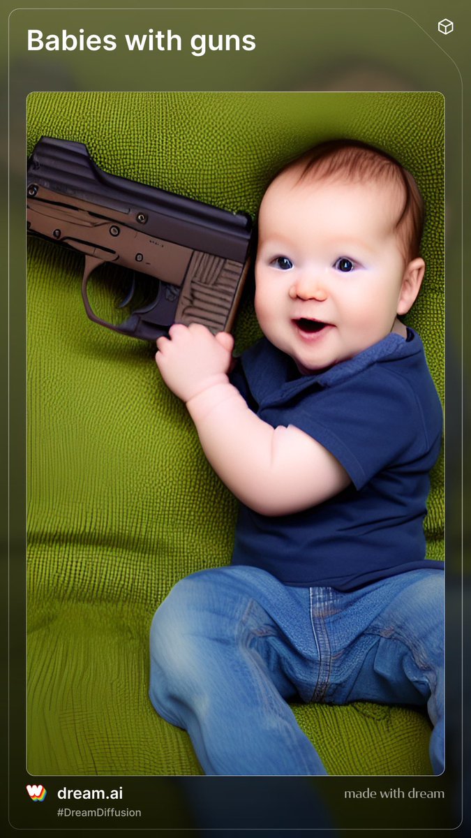CringeDreamAI's tweet photo. This baby is so hyped to be strapped https://t.co/dLGJsutV2K