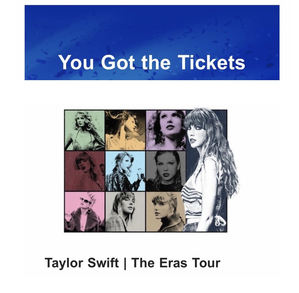 sinclairlindsay's tweet photo. Not sure how this even happened @taylorswift13 @taylornation13 but see you in June!! ✨😭🎉 @sinclairm #TSTheErasTour #TaylorSwift #TheErasTour https://t.co/Yv3kENLoNU