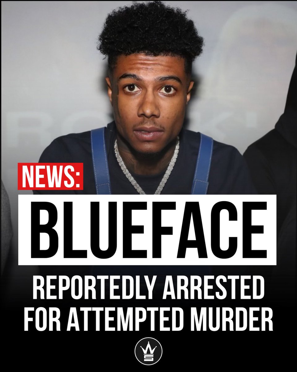 WORLDSTAR's tweet photo. According to reports, #Blueface was arrested in Las Vegas during an undercover operation for felony attempted murder with the use of a deadly firearm or tear gas. Reports say he’s also charged with discharging a gun into a house, building, vehicle or craft. https://t.co/jFVyRZAMsh