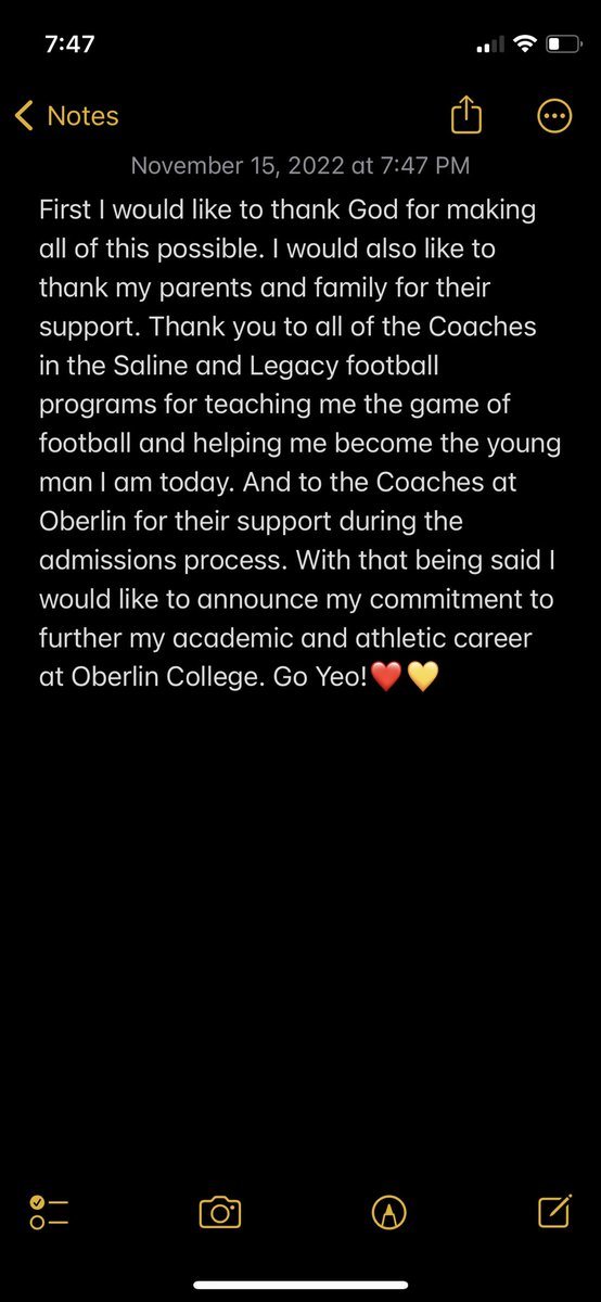 110% committed!!! Looking forward to the next chapter❤️💛<a href="/SalineFootball/">Saline Football</a> @CoachO_YEOFB <a href="/CoachSmith67/">Roseanna Smith</a> <a href="/Yeo_Football/">Oberlin Football</a>