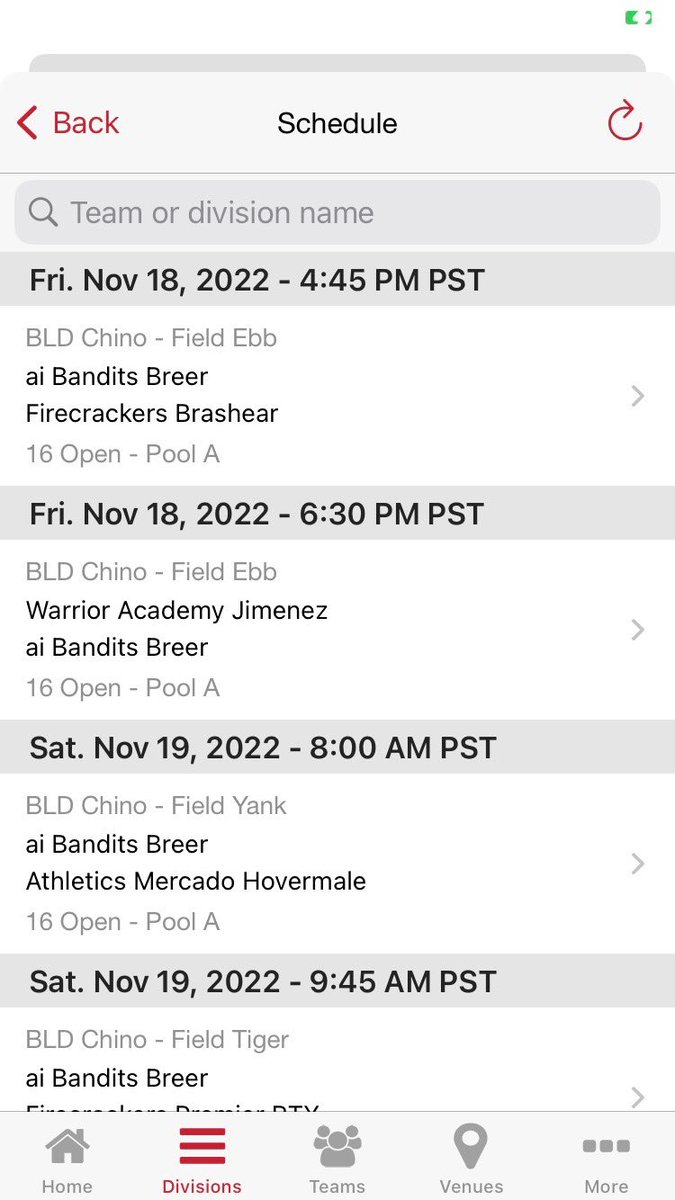 BreerRyan's tweet photo. Here is our schedule for the Don Battles On in Chino Hills, California! We have a competitive bracket and can’t wait to see how we do! Go Bandits!🧡💜 https://t.co/sjLnKp953Z