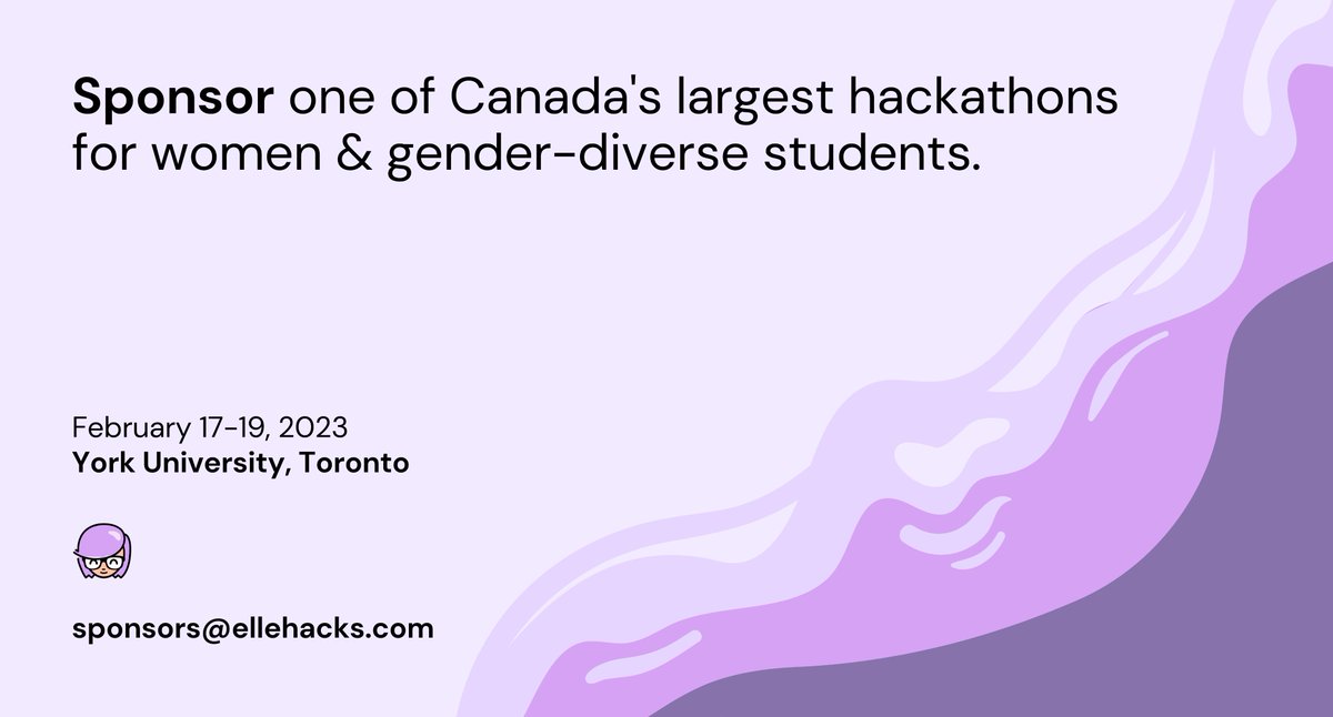 ElleHacks (@ellehacks) on Twitter photo Interested in sponsoring the future of tech? ElleHacks is back in Feb 2023!
We'd love to start a conversation about creating a sponsor experience that works for you - feel free to connect thru sponsors@ellehacks.com (or DM us an email address, and we'll reach out!) 🦄 Interested in sponsoring the future of tech? ElleHacks is back in Feb 2023!
We'd love to start a conversation about creating a sponsor experience that works for you - feel free to connect thru sponsors@ellehacks.com (or DM us an email address, and we'll reach out!) 🦄