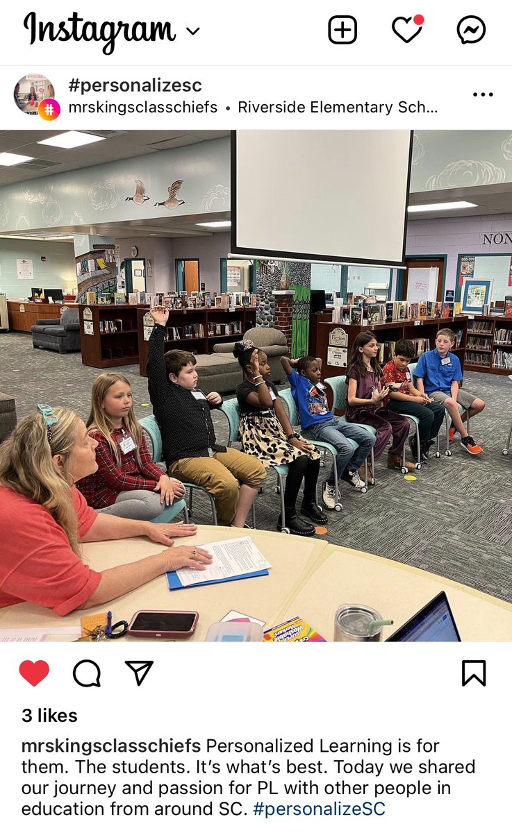 “It’s for them.  The students.   It’s what’s best.”   
Absolutely!  Making learning personal ❤️ Thank you for sharing.  #PersonalizeSC