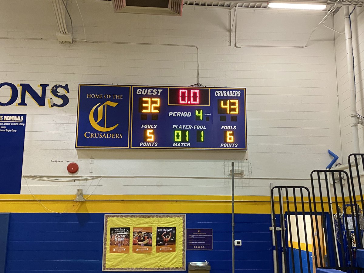 Girls hoops wins the opener!! Big time team win over the Lions. Great way to kick off the year. #CrusaderPride