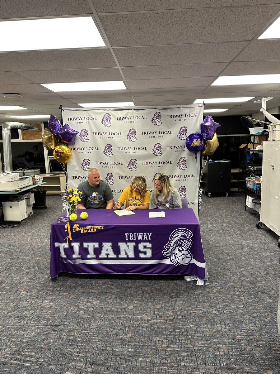 TriwayAthletics's tweet photo. Congratulations to Emma Flinner on officially signing with Ashland University to continue her academic &amp; softball careers! Emma helped guide the Titans to a state champ last spring while earning All Ohio honors. AU is getting one of the best players in the area. Congrats Emma! https://t.co/lbhrJM7cZT