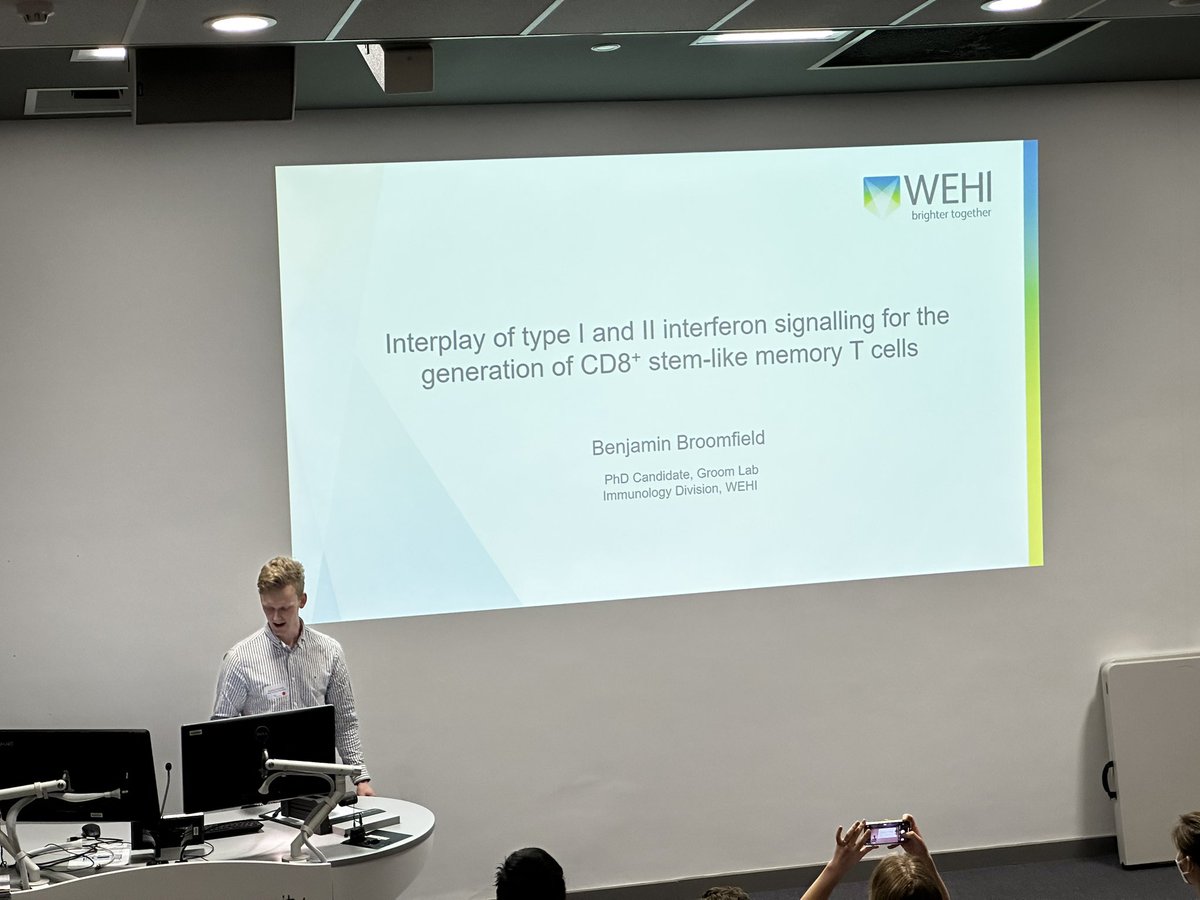 VIIN (@the_viin) on Twitter photo Benjamin Broomfield <a href="/benjbroom/">Benjamin Broomfield</a> from <a href="/WEHI_research/">WEHI (Walter and Eliza Hall Institute)</a> is now up talking about the interplay of type I and II interferons with the generation of CD8+ stem-like memory T cells Benjamin Broomfield <a href="/benjbroom/">Benjamin Broomfield</a> from <a href="/WEHI_research/">WEHI (Walter and Eliza Hall Institute)</a> is now up talking about the interplay of type I and II interferons with the generation of CD8+ stem-like memory T cells