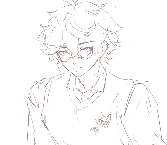 I love drawing him either like (⁠≧⁠▽⁠≦⁠) or :] 