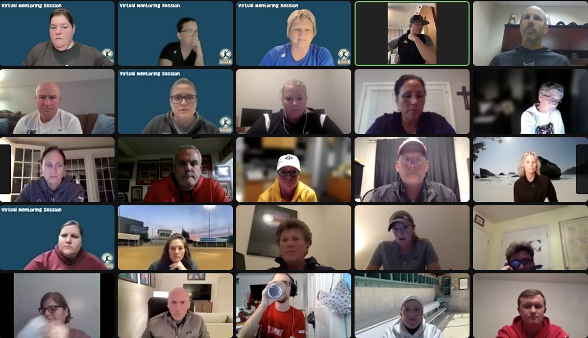 We are rolling with tonight's Virtual Mentoring Session! Board President-elect @CoachLarissaA said it's important to maintain power/strength when players are away from the team ... 'Everyone will go home with their own individual workouts.'