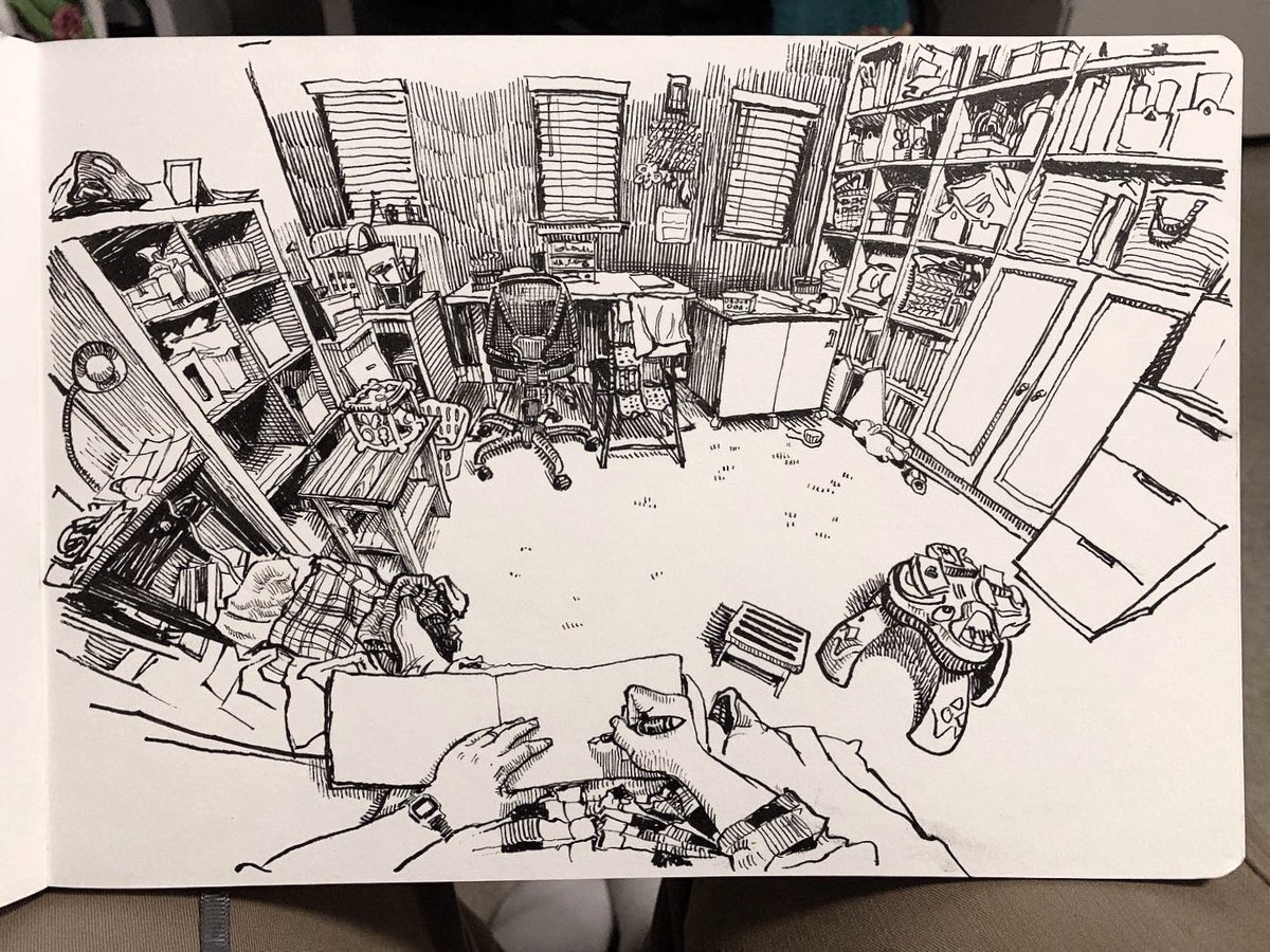 Linda's sewing area, 2019. 
