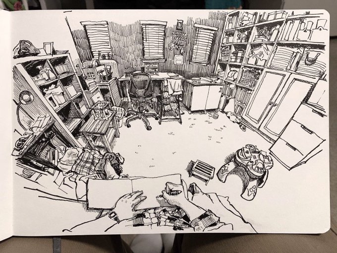 Linda's sewing area, 2019. 
