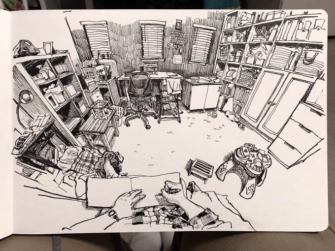 Linda's sewing area, 2019. 