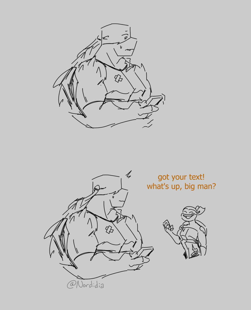 nordidia's tweet photo. sometimes you gotta crack open your older brother's mind like a walnut

sunset duo my beloved

#rottmnt #RiseoftheTMNT #UnpauseROTTMNT 
[1/4] https://t.co/RzZ52ehqjE