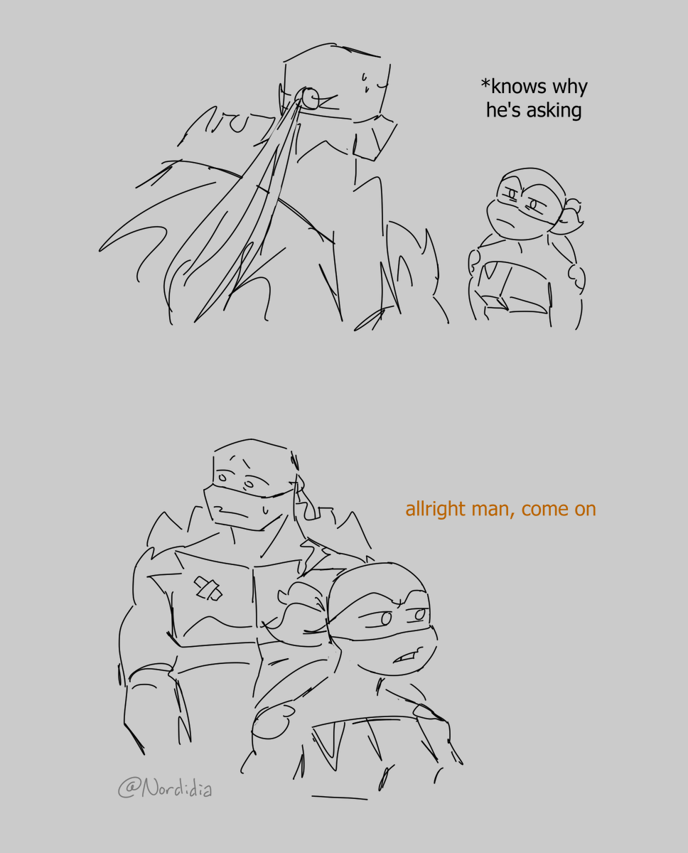 nordidia's tweet photo. sometimes you gotta crack open your older brother's mind like a walnut

sunset duo my beloved

#rottmnt #RiseoftheTMNT #UnpauseROTTMNT 
[1/4] https://t.co/RzZ52ehqjE