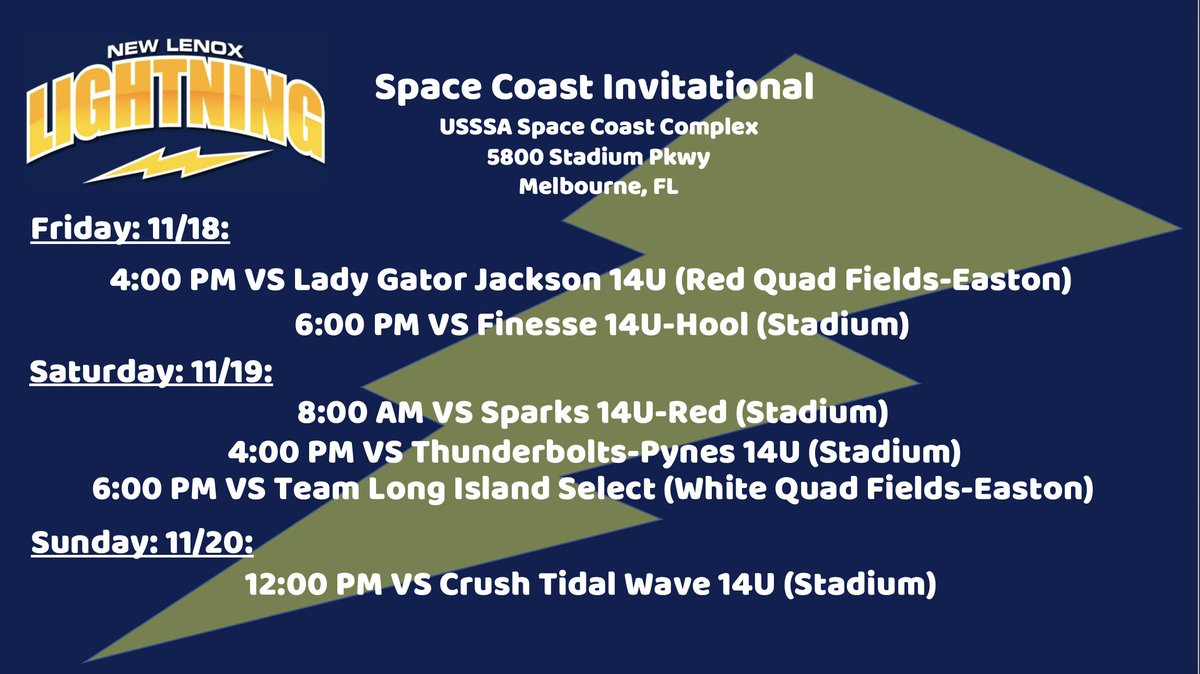 NLLightning_JS's tweet photo. CHI✈️MEL 

We're hoping on a plane this week for some good softball in the☀️ state. Check us out at the Space Coast Invitational in Melbourne! ⚡️ https://t.co/Nm99jpT5pk